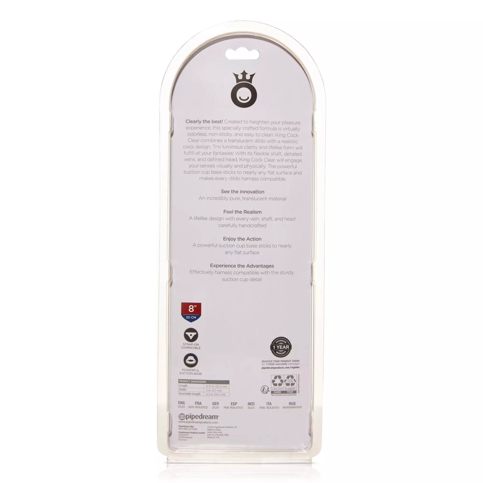 King Cock Realistic Suction Cup 8 Inch Dildo with Purple Balls at Spencer's