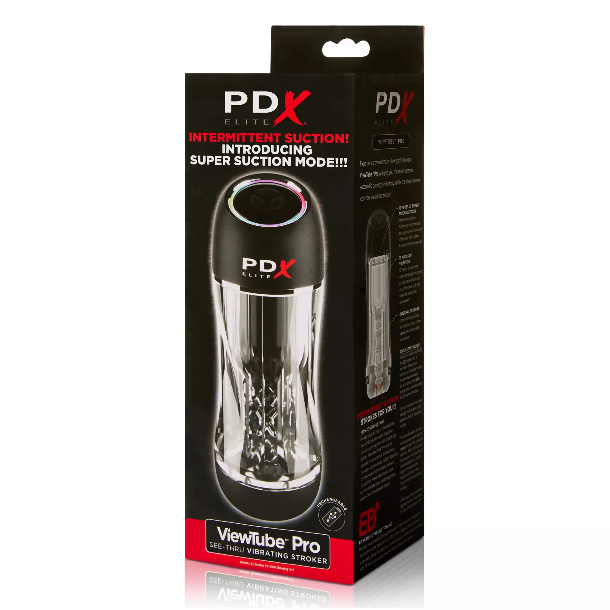 20-Function ViewTube Pro See-Thru Vibrating Stroker at Spencer's