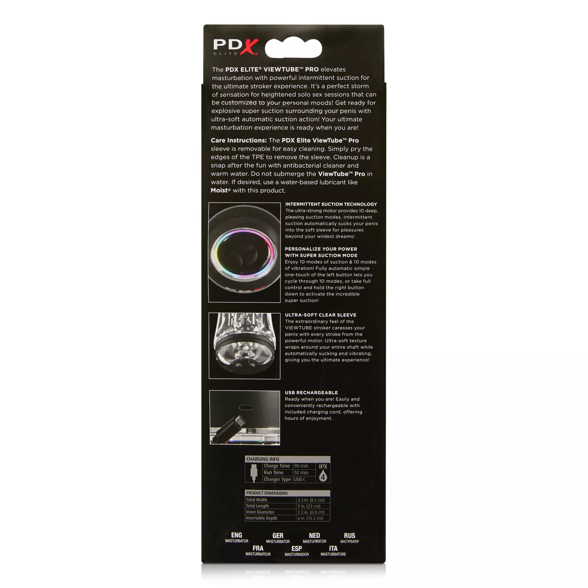 20-Function ViewTube Pro See-Thru Vibrating Stroker at Spencer's