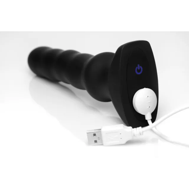 Remote Control 8-Function Squirming Vibrating Butt Plug - 7.3 Inch