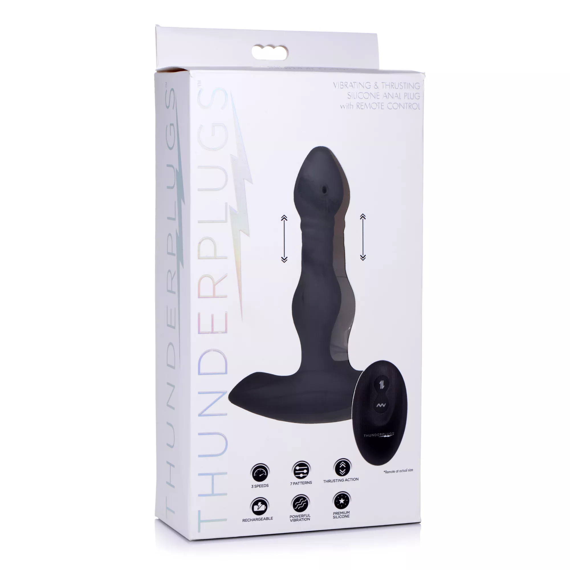 10-Function Remote Control Thrusting Vibrating Butt Plug - 6 Inch at Spencer's