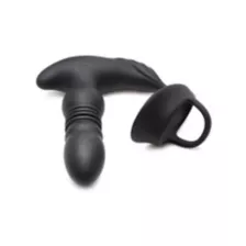 Remote Control 10-Function Thrusting Vibrating Butt Plug with Cock and Ball Strap - 5.7 Inch at Spencer's