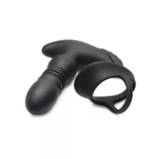 Remote Control 10-Function Thrusting Vibrating Butt Plug with Cock and Ball Strap - 5.7 Inch at Spencer's