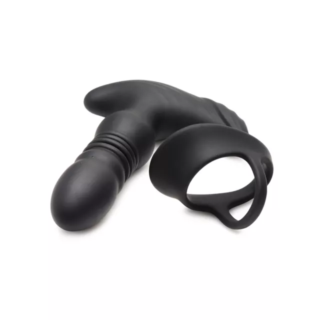 Remote Control 10-Function Thrusting Vibrating Butt Plug with Cock and Ball Strap - 5.7 Inch at Spencer's
