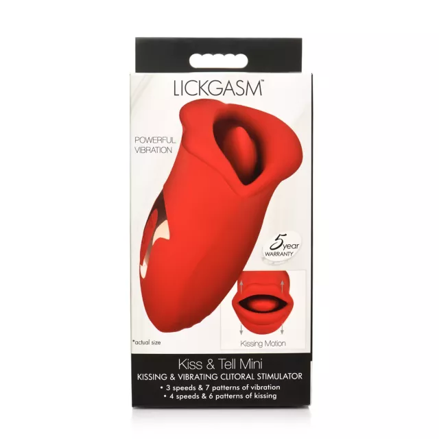 20-Function Kiss and Tell Kissing and Vibrating Rechargeable Waterproof Clitoral Stimulator - 5.1 Inch at Spencer's