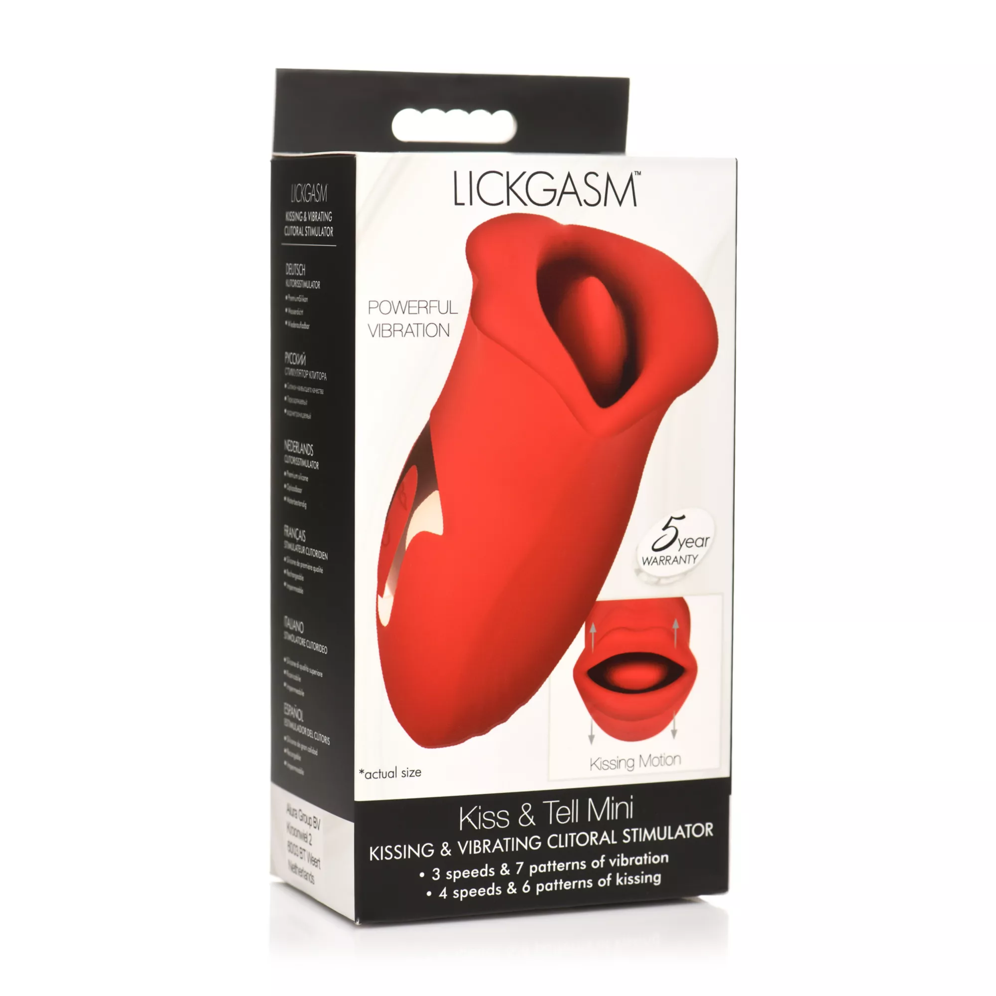 20-Function Kiss and Tell Kissing and Vibrating Rechargeable Waterproof Clitoral Stimulator - 5.1 Inch at Spencer's