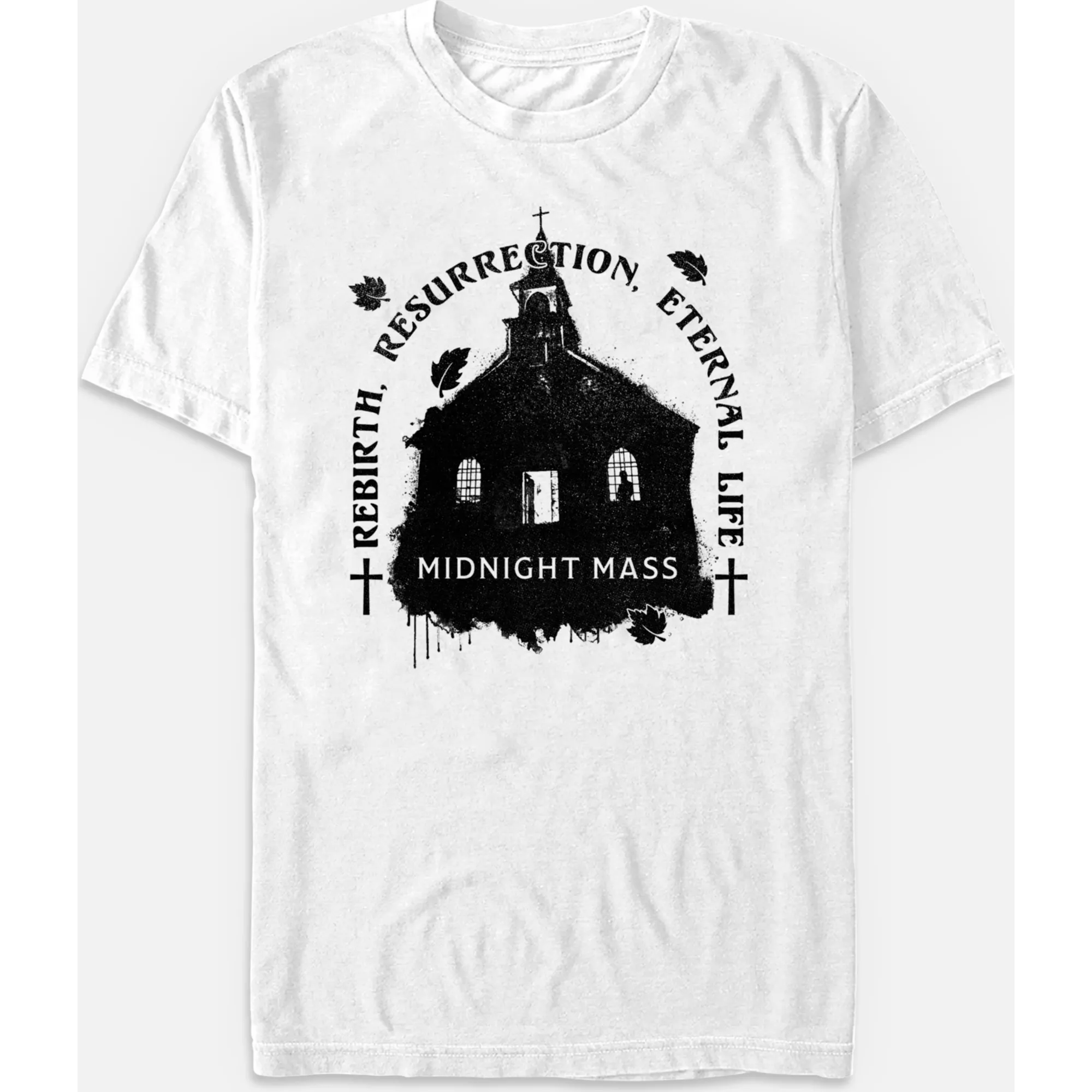 Black and White Midnight Mass T Shirt at Spencer's