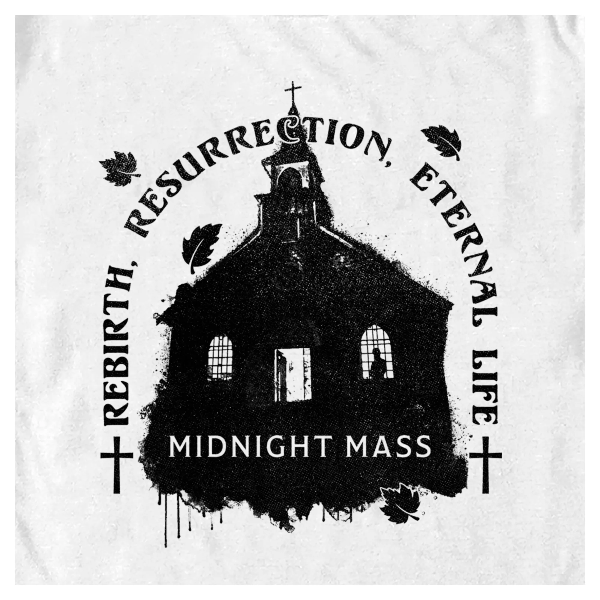 Black and White Midnight Mass T Shirt at Spencer's