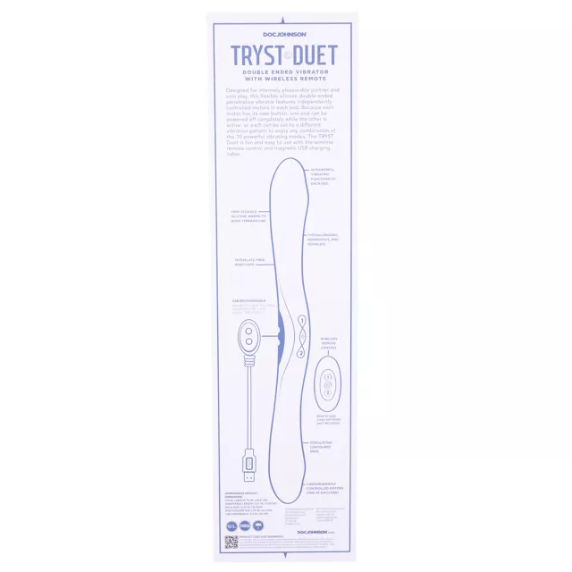 Periwinkle Tryst Duet Double Ended Vibrator - 16 Inch at Spencer's