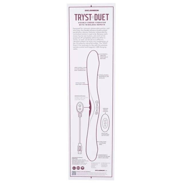 Berry Tryst Duet Double Ended Vibrator - 16 Inch at Spencer's