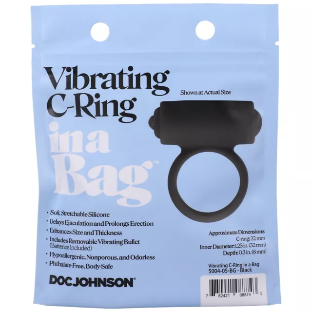 10-Function Vibrating Cock Ring in a Bag at Spencer's