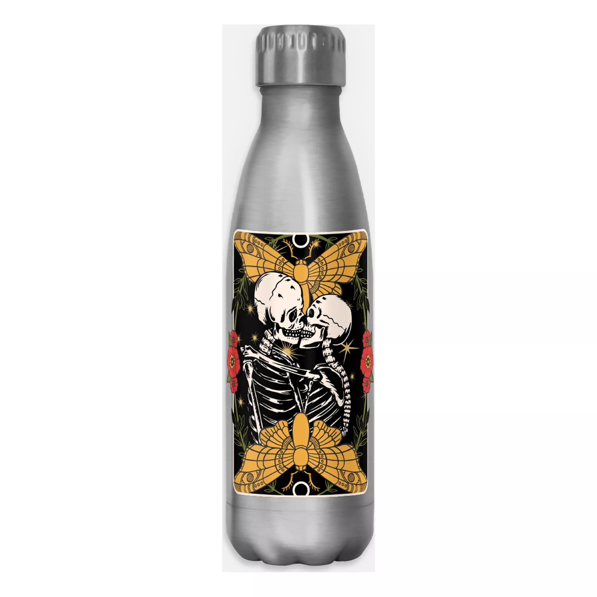 Skeleton Lovers Stainless Steel Water Bottle - 17 oz. at Spencer's
