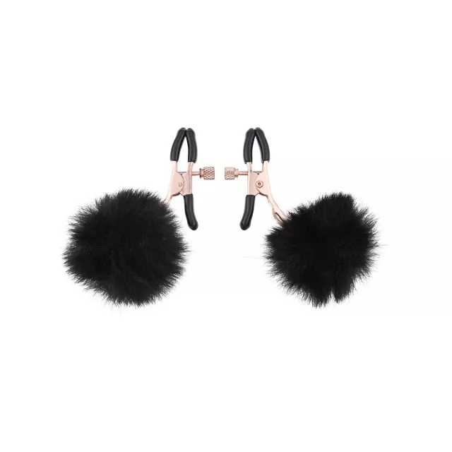 Sex and Mischief Black Puff Nipple Clamps at Spencer's