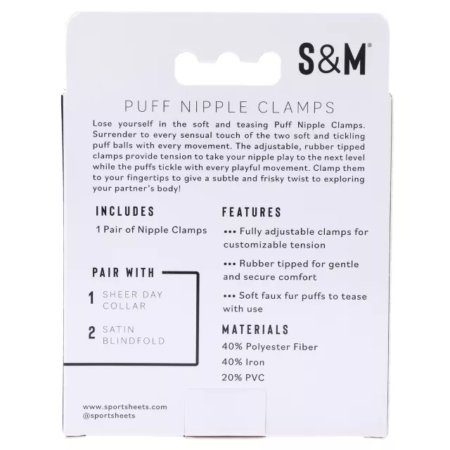 Sex and Mischief Black Puff Nipple Clamps at Spencer's