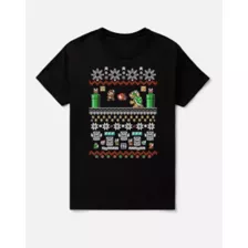 Black Nintendo Bit Christmas T Shirt - Nintendo at Spencer's