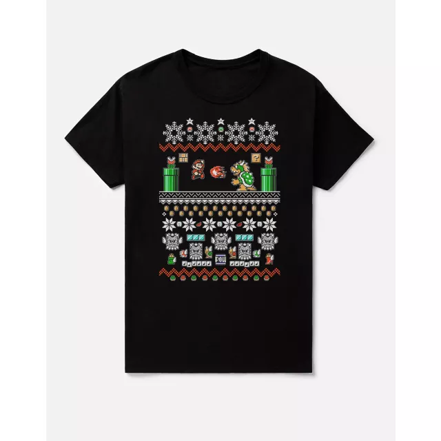 Black Nintendo Bit Christmas T Shirt - Nintendo at Spencer's