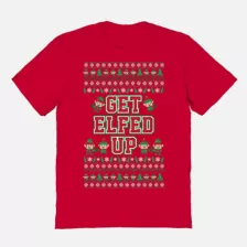 Red Get Elfed Up T Shirt at Spencer's
