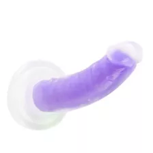 Glow in the Dark Purple Neo Elite Dildo - 7.5 Inch at Spencer's