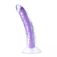 Glow in the Dark Purple Neo Elite Dildo - 7.5 Inch at Spencer's