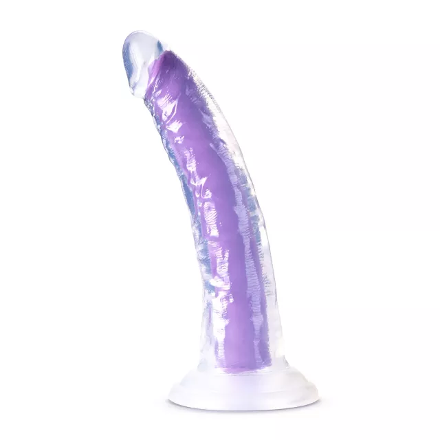 Glow in the Dark Purple Neo Elite Dildo - 7.5 Inch at Spencer's