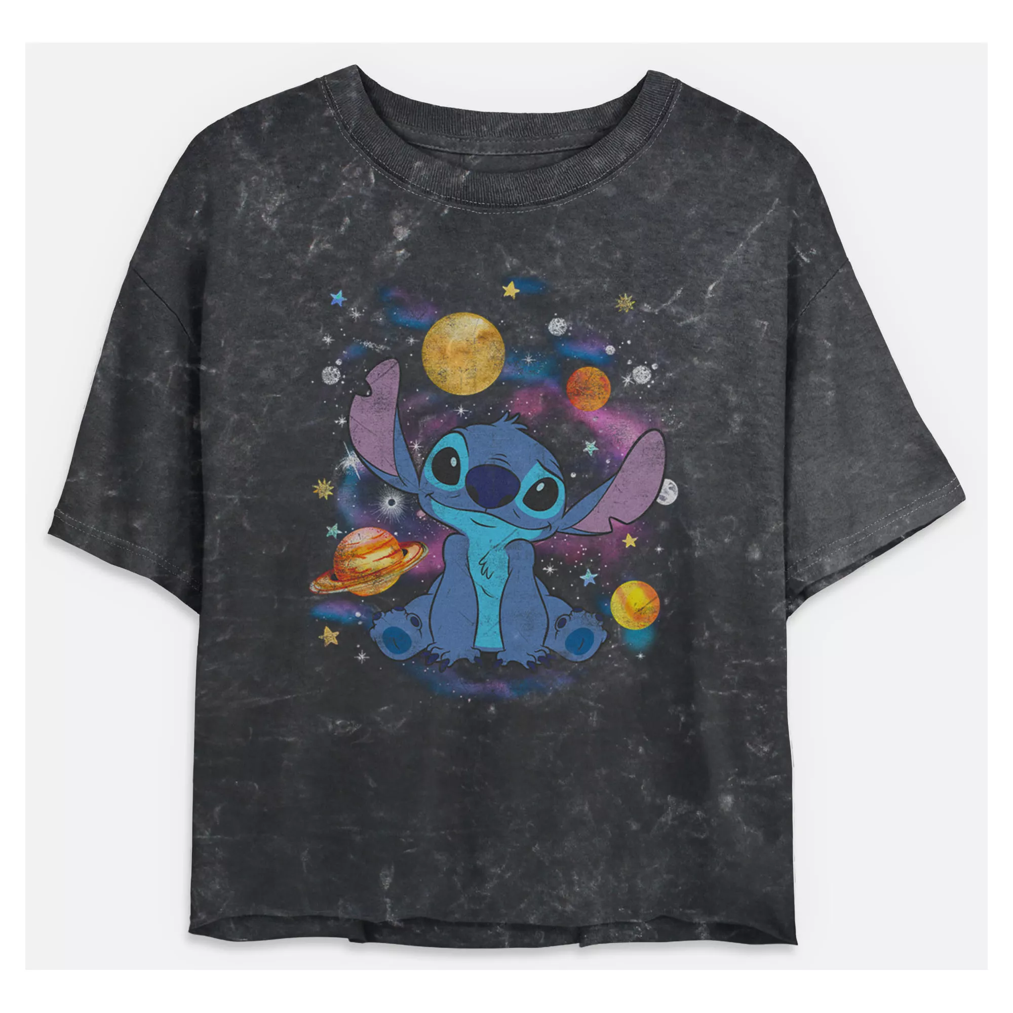 Stitch Outer Space Cropped T Shirt - Lilo & Stitch at Spencer's