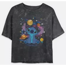 Stitch Outer Space Cropped T Shirt - Lilo & Stitch at Spencer's