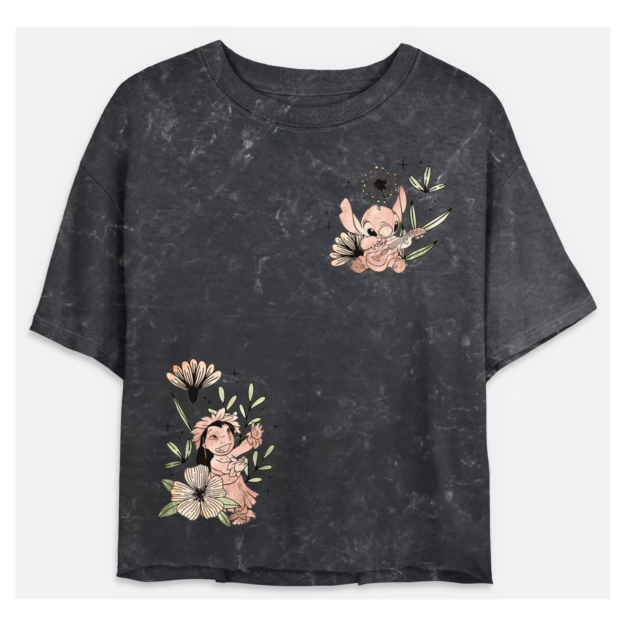 Stitch Flower Bud Cropped T Shirt - Lilo & Stitch at Spencer's