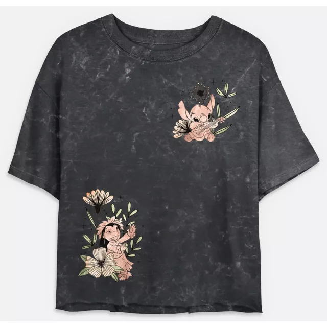 Stitch Flower Bud Cropped T Shirt - Lilo & Stitch at Spencer's