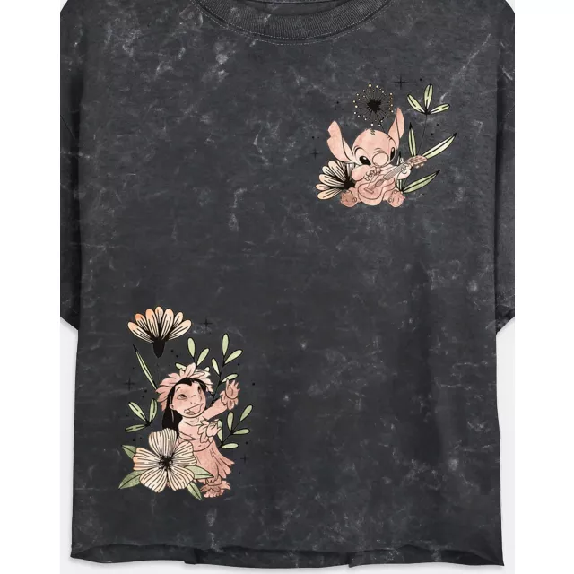 Stitch Flower Bud Cropped T Shirt - Lilo & Stitch at Spencer's