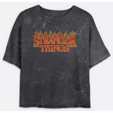 Fire Cropped T Shirt - Stranger Things at Spencer's