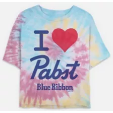 Pabst Blue Ribbon Tie Dye Cropped T Shirt at Spencer's