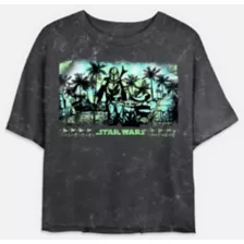 Palm Panel Cropped T Shirt - The Mandalorian at Spencer's