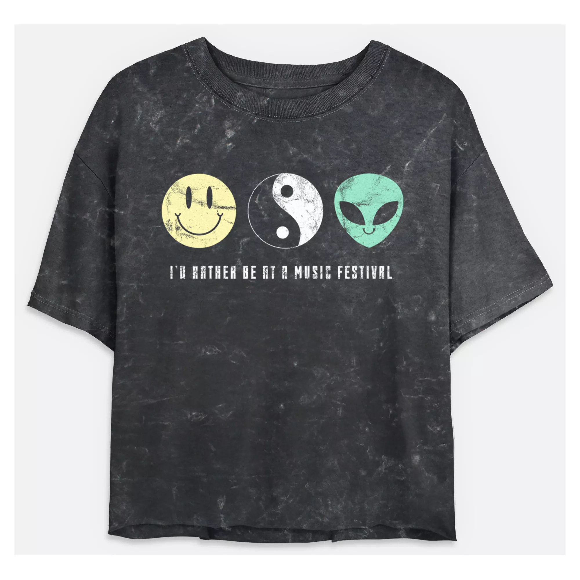 Rather Be At a Music Festival Cropped T Shirt
