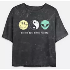Rather Be At a Music Festival Cropped T Shirt at Spencer's