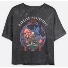 Radiate Positivity Skeleton Cropped T Shirt at Spencer's