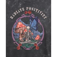 Radiate Positivity Skeleton Cropped T Shirt at Spencer's