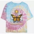 Tie Dye Manifesting Butterfly Cropped T Shirt at Spencer's