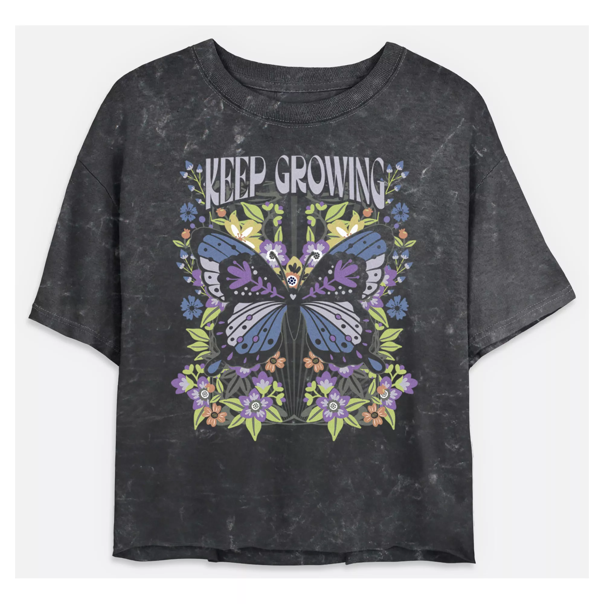 Keep Growing Butterfly Cropped T Shirt at Spencer's