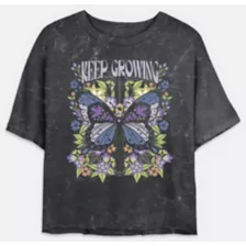 Keep Growing Butterfly Cropped T Shirt at Spencer's