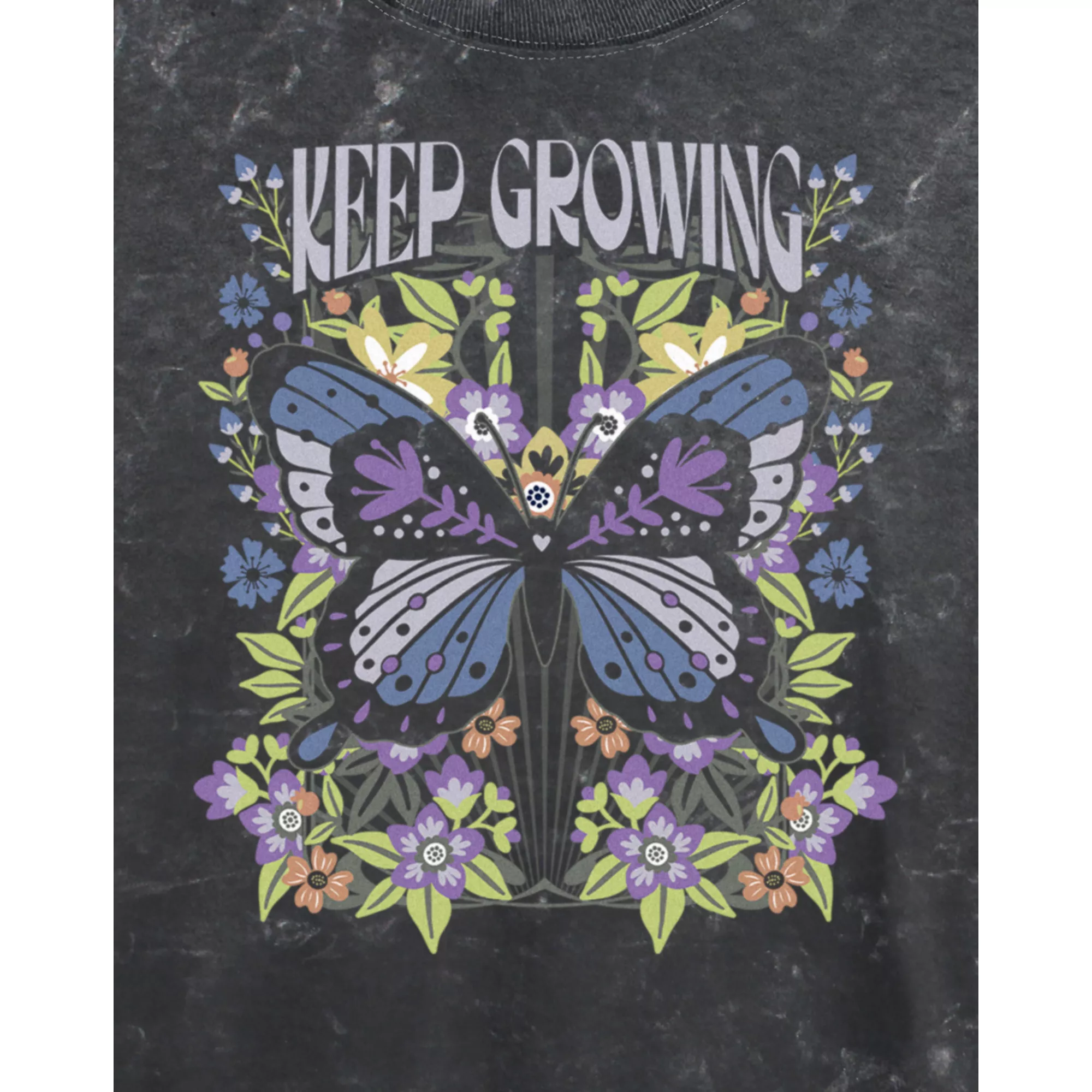 Keep Growing Butterfly Cropped T Shirt at Spencer's