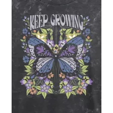 Keep Growing Butterfly Cropped T Shirt at Spencer's