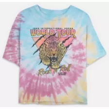 Tie Dye World Tour Cropped Tour T Shirt at Spencer's