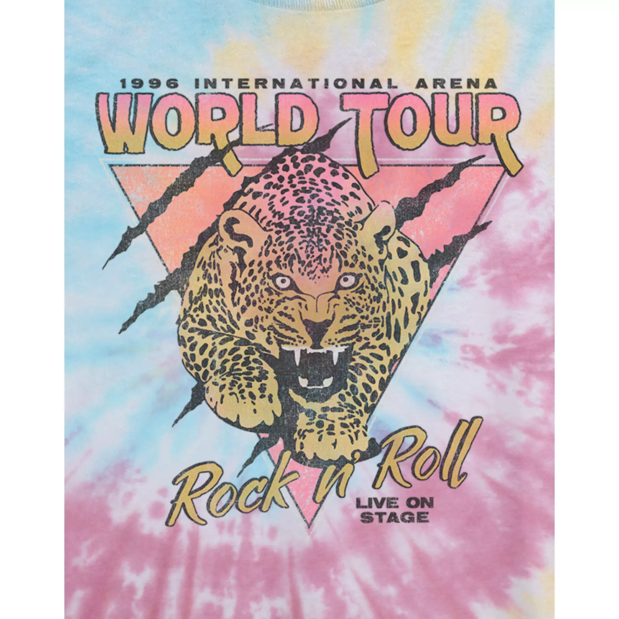 Tie Dye World Tour Cropped Tour T Shirt at Spencer's