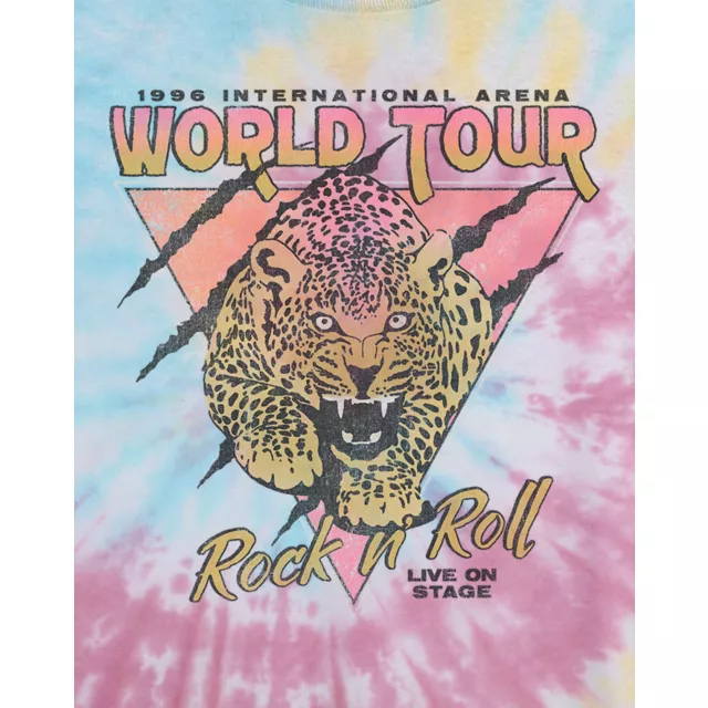 Tie Dye World Tour Cropped Tour T Shirt at Spencer's