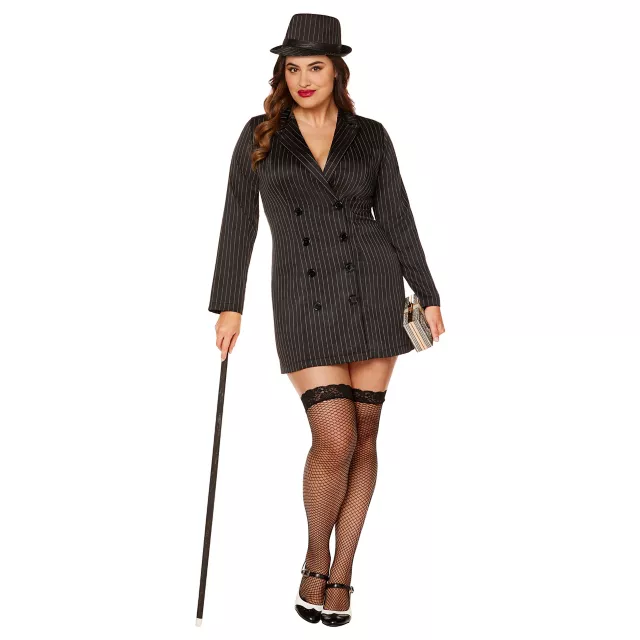 Adult Plus Size Gangster Dress Costume