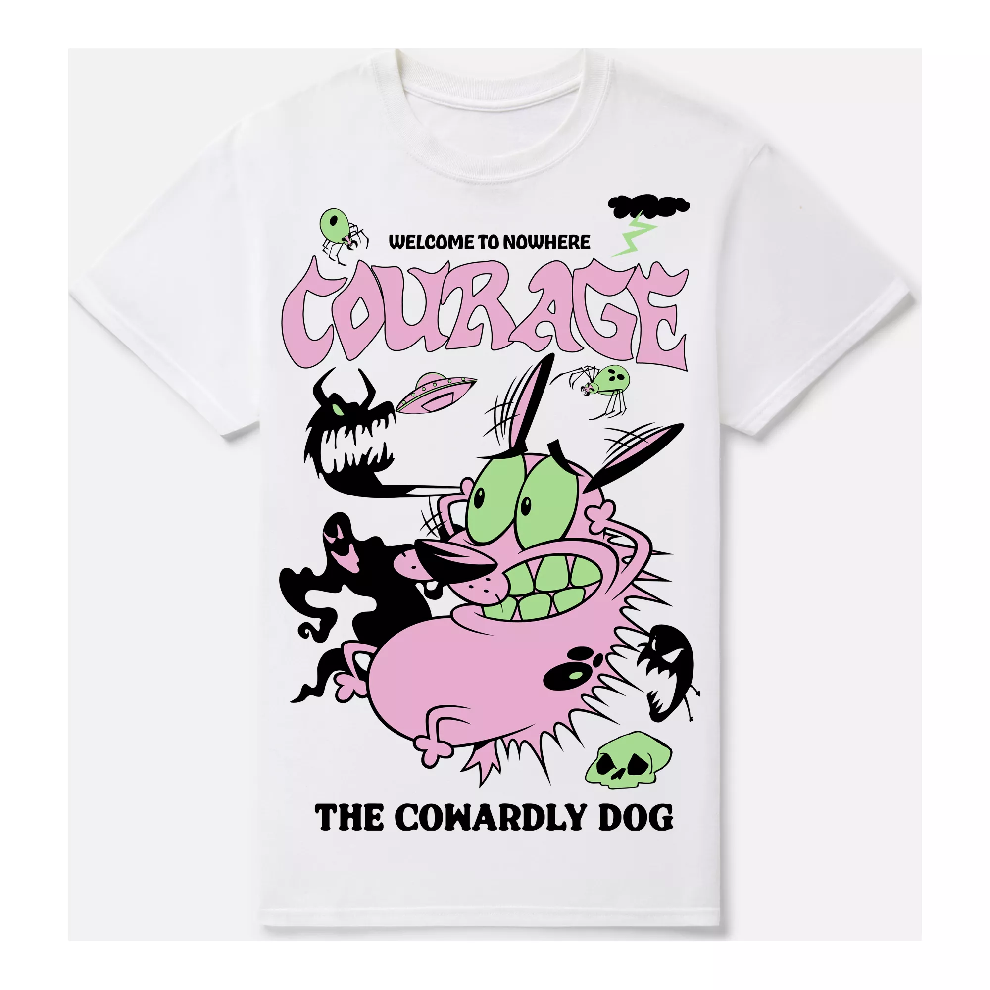 Nowhere Monsters T Shirt - Courage the Cowardly Dog at Spencer's