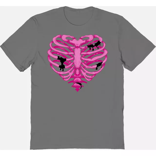 Rib Cage Heart T Shirt at Spencer's