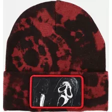 Black and Red Ghost Face Beanie Hat at Spencer's