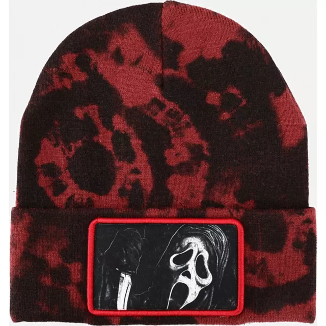Black and Red Ghost Face Beanie Hat