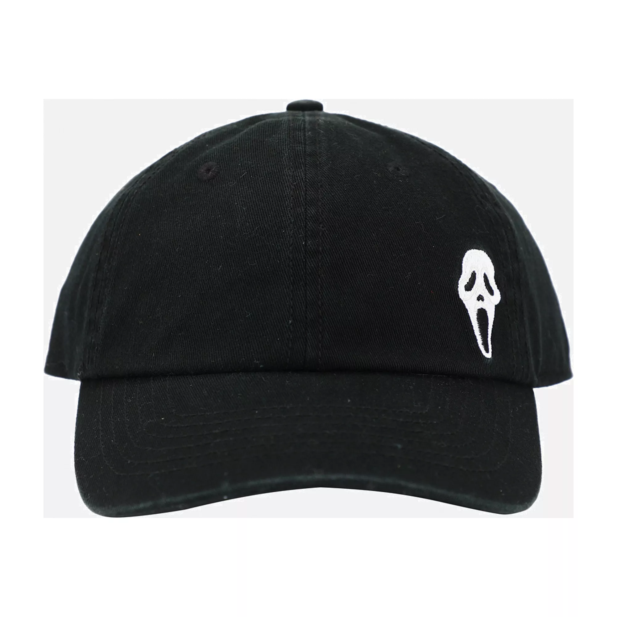 Black Ghost Face Icon Dad Hat at Spencer's